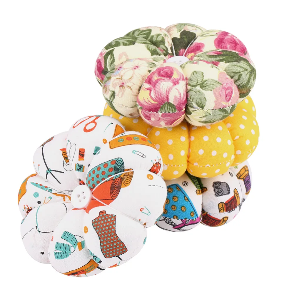 

Fabric Sewing Embroidery Pumpkin Sewing Needles Pin Cushion Sewing Pin Cushion with Elastic Wrist Belt
