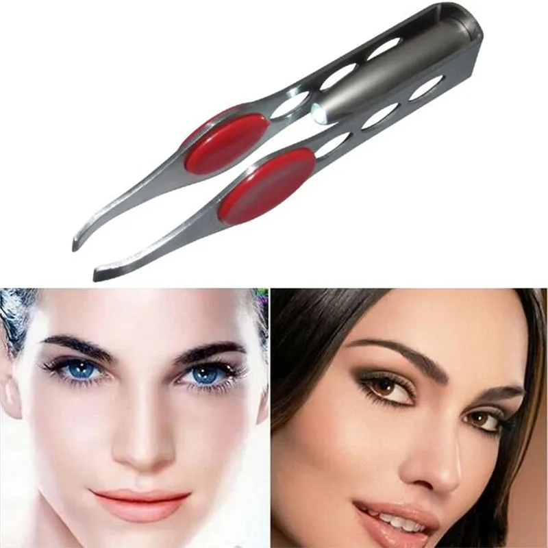 Mini Light Eyelash Removal pince a epiler Tweezer Clip Make Up Led Eyebrow Hair Beauty Tool