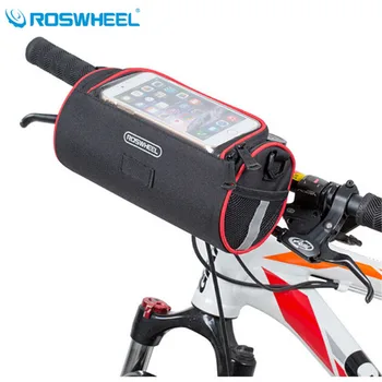 

Bicycle Bags Cycling Bike Bag Removable Heat Protection Foldable Bicycle Front Handlebar Bag for Map Touch Phone Bottle Stuff