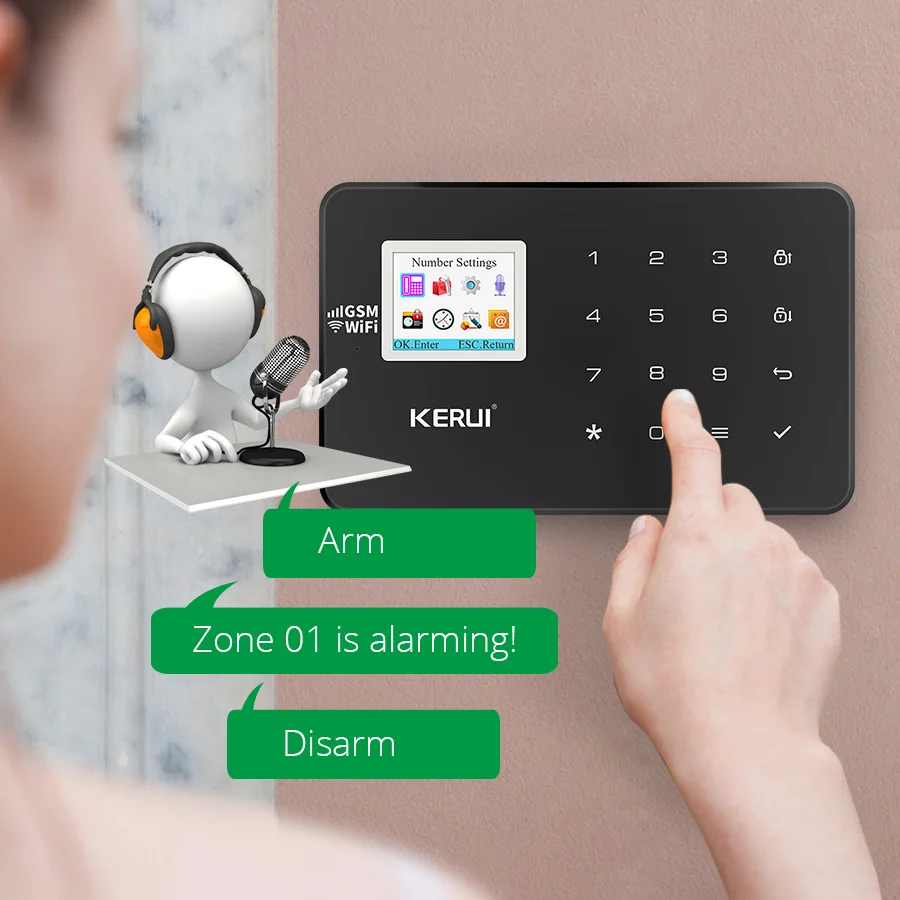 KERUI W18 Домашняя безопасность WIFI GSM система охранной сигнализации приложение