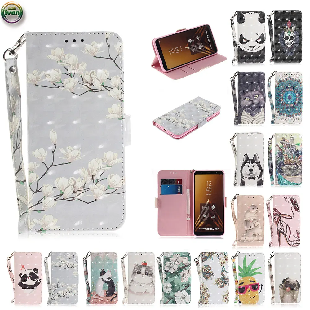 

Wallet Case For Samsung Galaxy A6 Plus A6+ 2018 SM-A605F Phone Leather Cover For Galaxy 6A Plus SM A605F A605G/DS Magnetic Bag