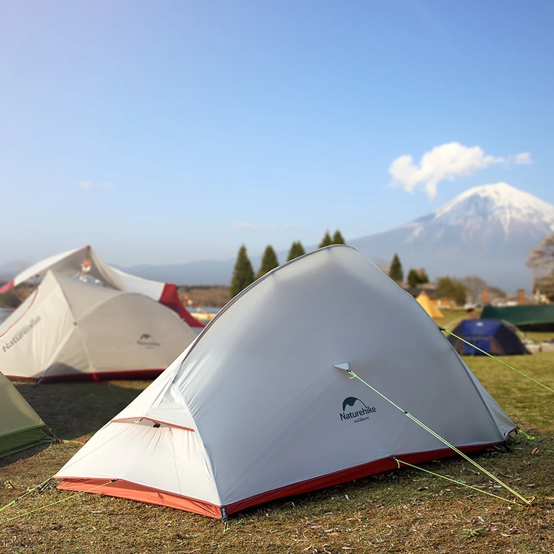 Naturehike Модернизированный облачный 2 Сверхлегкий тент 20D ткань палатки для кемпинга для 2 человек с бесплатным матом NH17T001-T