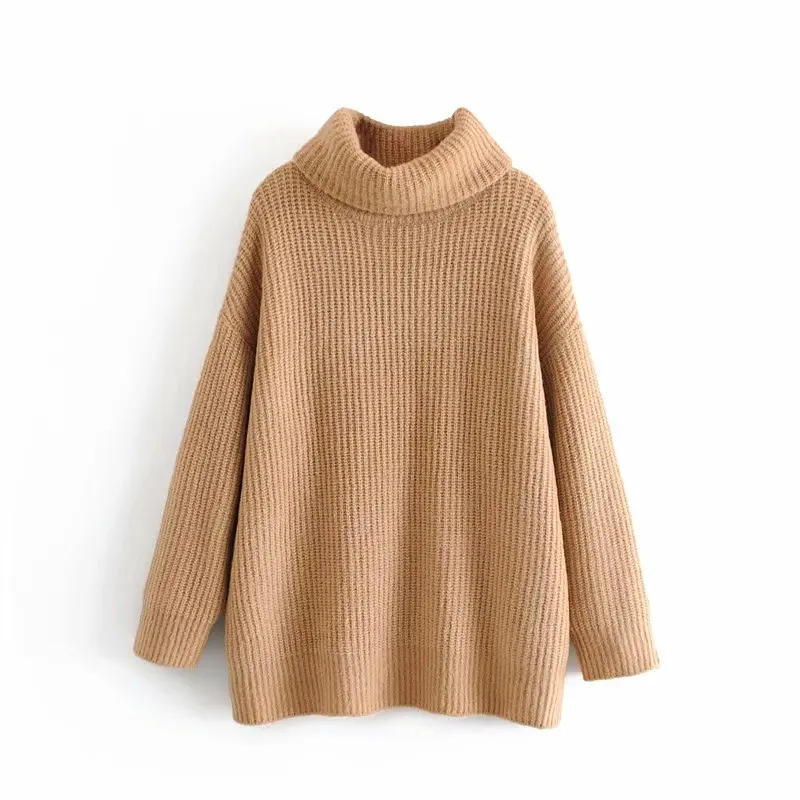 Vadim women turtleneck knitted loose sweater oversized warm thick long sleeve pullovers female casual chic tops HA086 Vadim women turtleneck knitted loose sweater oversized warm thick long sleeve pullovers female casual chic tops HA086