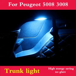 Led tronco luz substituição pavio lâmpada de cristal azul e branco luz para peugeot 5008 3008 2017 2018 2019 modificação interior