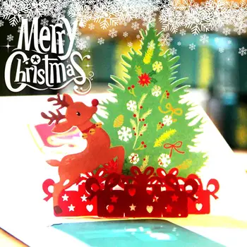 

professional design paper gift merry christmas hand made 3D printing birthday happy new year greeting card