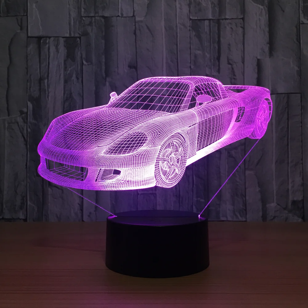 Супер автомобиль Ferrari настольная лампа 7 видов цветов Изменение Настольная 3d
