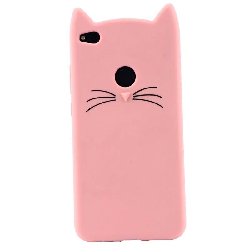 Cat Phone Case For Huawei P8 Lite 2017 Case P9 lite Cover 3D Cute Cartoon Silicone TPU Black Cat Ear Case For HuaweiP8 lite Capa (2)