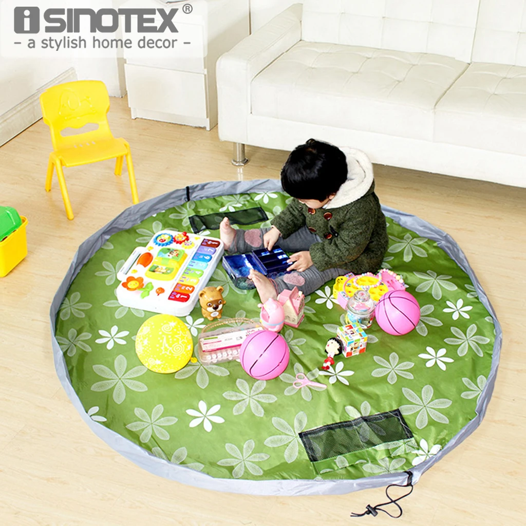 Portable Tote Bag Kid Drawstring Storage Bag Round Oxford Cloth Play