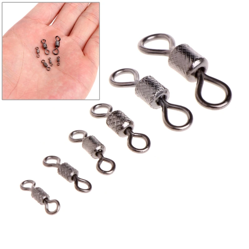 Fishing Swivels Ball Bearing Swivel With Safety Snap Solid Rings