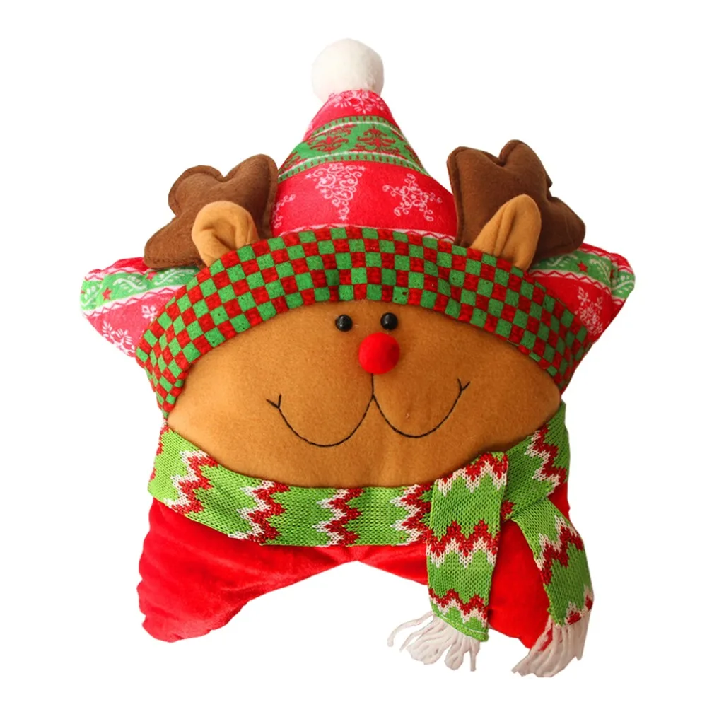 Рождественские звездообразные подушки украшения для помещений Санта-Клаус со снеговиками, с северными оленями подарочные принадлежности сценический набор реквизит Детские игрушки Рождественская подушка