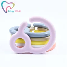 TeenyTeeth 5 шт. мягкие розовые пластиковые кольца для прорезывания зубов для детских колясок игрушки крючок для пустышки зажимы Детские Силиконовые Прорезыватели зажим в форме шарика