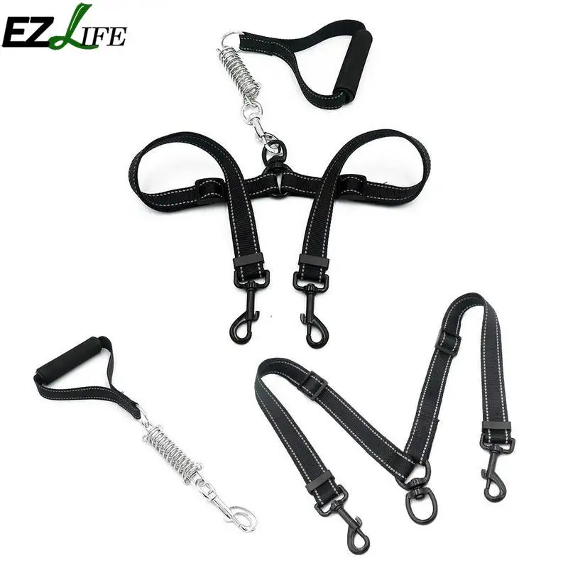 

New Pet Dog Retractable Reflective Traction Rope Creative Portable Nylon Stretch Double Head Walking Dog Rope Pet Accessories