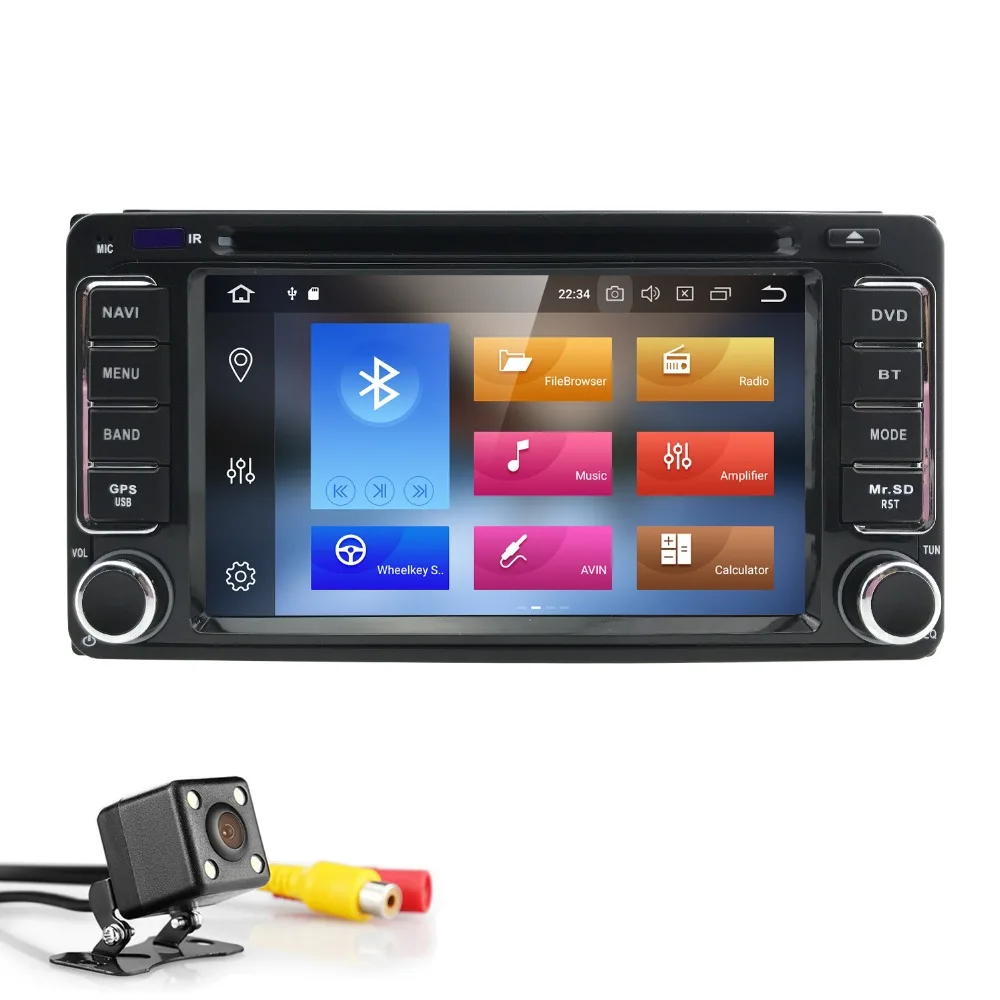 

Qcta Core 2 din Car Radio GPS Android 8.0 Car DVD Player For Toyota Rav4 Land cruise 100 Corolla 150 Pradofortuner hilux yarisTV