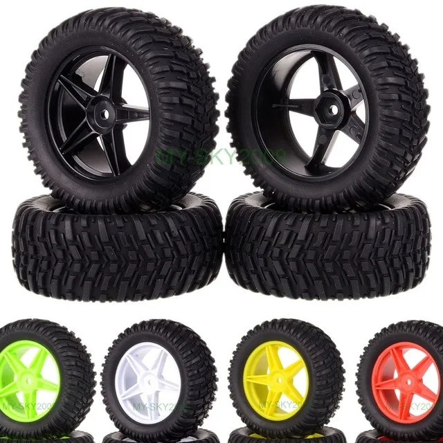 

4pcs 1:10 RC Model 4WD Sport Pull Rally Car Wheel Rims & Tires; HSP HIMOTO REDCAT 2.2" Tyres 605-7007