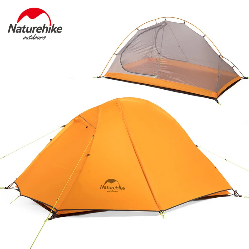 Naturehike сверхлегкий кемпинговый тент 2 человека велосипедная палатка 20D силиконовый двухслойный водонепроницаемый алюминиевый полюс палатка NH18A180-D