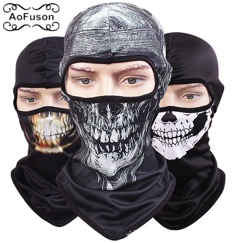 

Full Face Mask Quick-drying Breathable Riding Hiking Sking Motorcycle Scarf Head Windproof Sunscreen 3D Cs Caps Skull Face Mask
