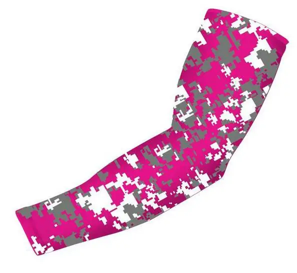 Breast Cancer Awareness Pink Digi Camo Football Baseball Compression Arm Sleeve 
