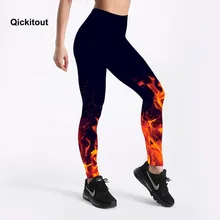 Qickitout леггинсы Русский стиль огненное пламя печать леггинсы панк женские Леггинсы эластичные брюки повседневные брюки женские леггинсы