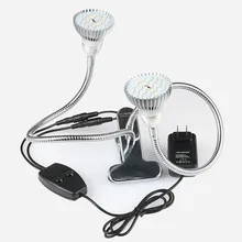 2 шт./лот) двойная головка Светодиодная лампа для выращивания растений с держателем Регулируемая комнатная садовая горшковая Цветочная Гидропоника настольная лампа для выращивания растений