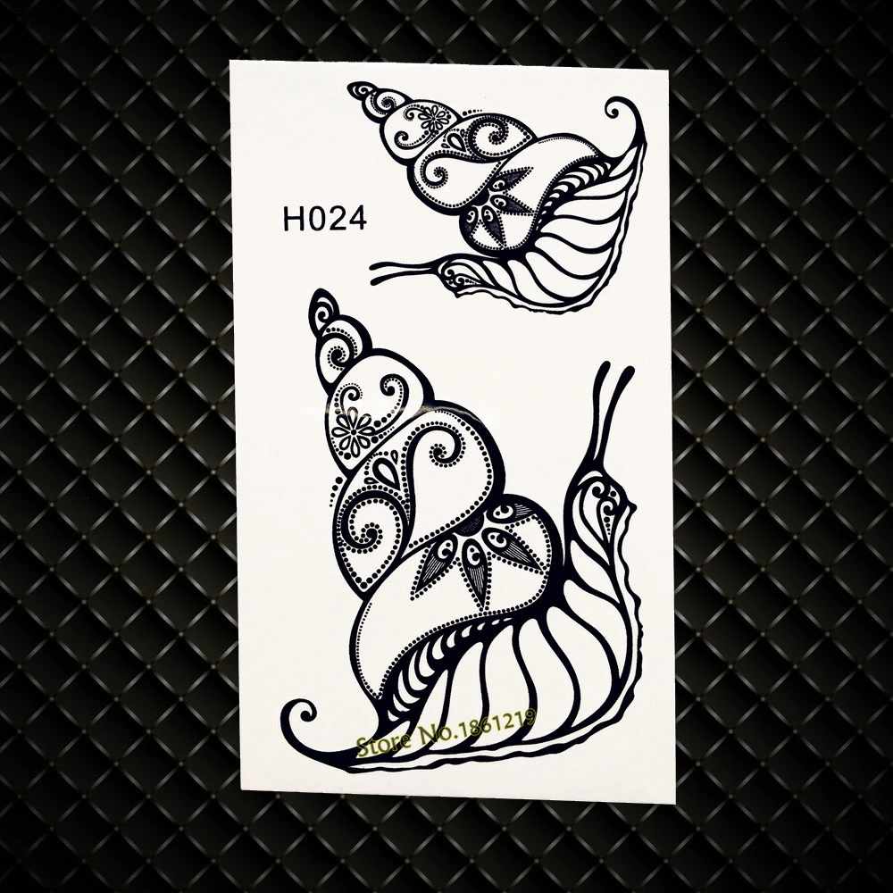 

Snail Spiral waterproof Temporary Tattoo Stickers shell conch whorl Designs Fake Flash Tattoos GH024 Women Kids Body Arm Tattoo