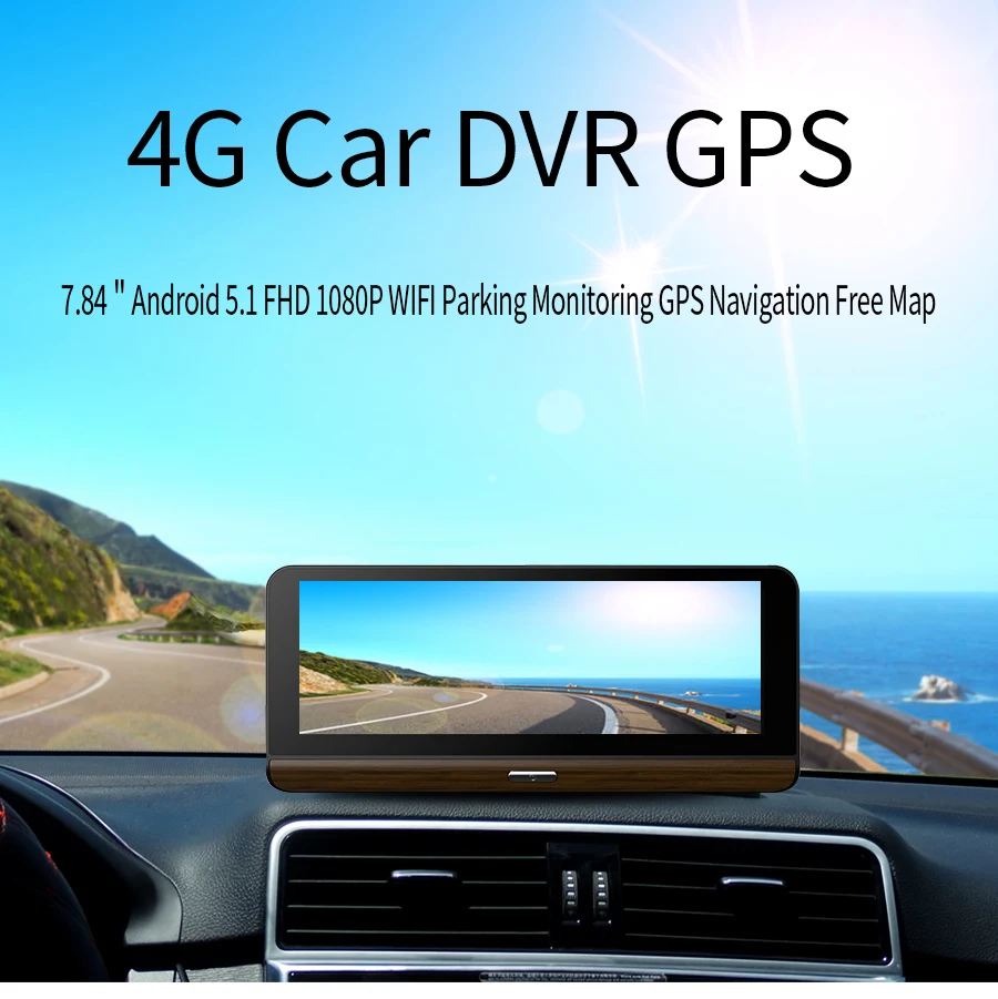 TOPSOURCE 4G Suppor Автомобильный видеорегистратор с поддержкой плюс 8 дюймов Android 5,1 gps BT Dash Cam Регистратор Видео рекордер с двумя камерами s