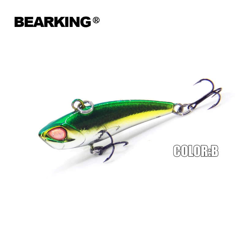 Bearking A+ fishing lures, hard bait, vib(lip less) 40mm 3.8g, sinking, good quality baits,3D eyes,vmc hooks
