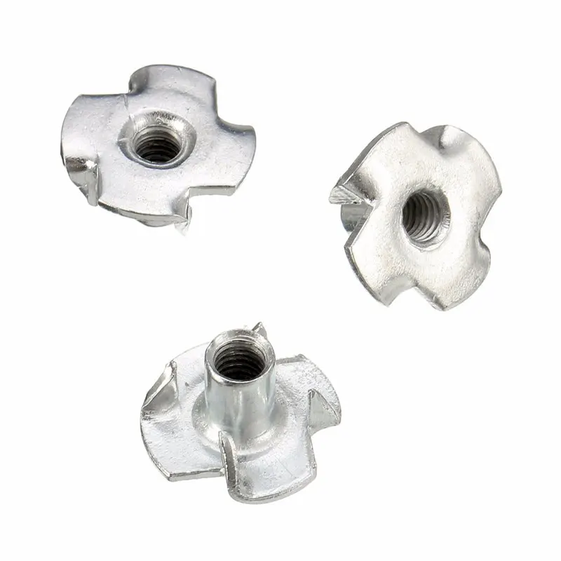 MTGATHER M10x11mm 10pcs/Set Four Prong Furniture T Nut Inserts For Wood