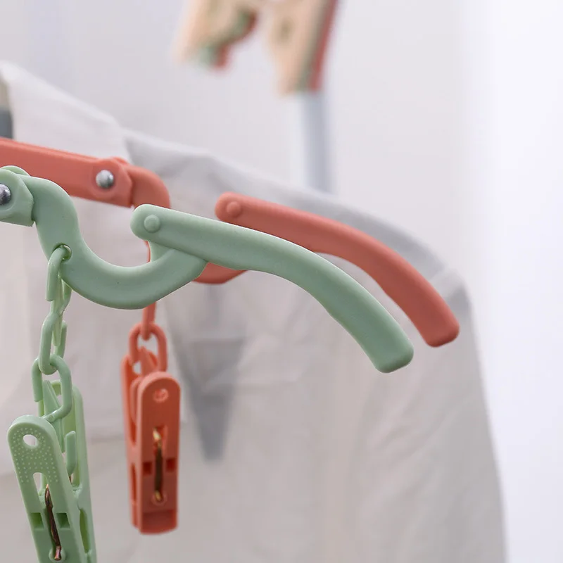 4 Colors Plastic Clothes Pegs Laundry Hanging Pins Clips Portable Folding Hanger Household Clothespins Drying Rack Holder
