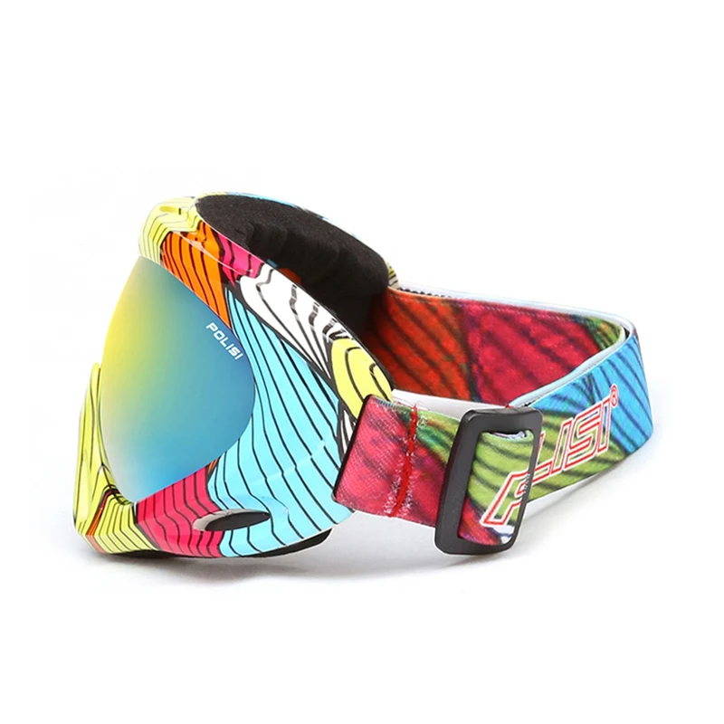 POLISI niños gafas de esquí nieve esquí UV400 Spheral Anti-niebla lente gafas de invierno a prueba de viento Snowboard Esqui Skate gafas