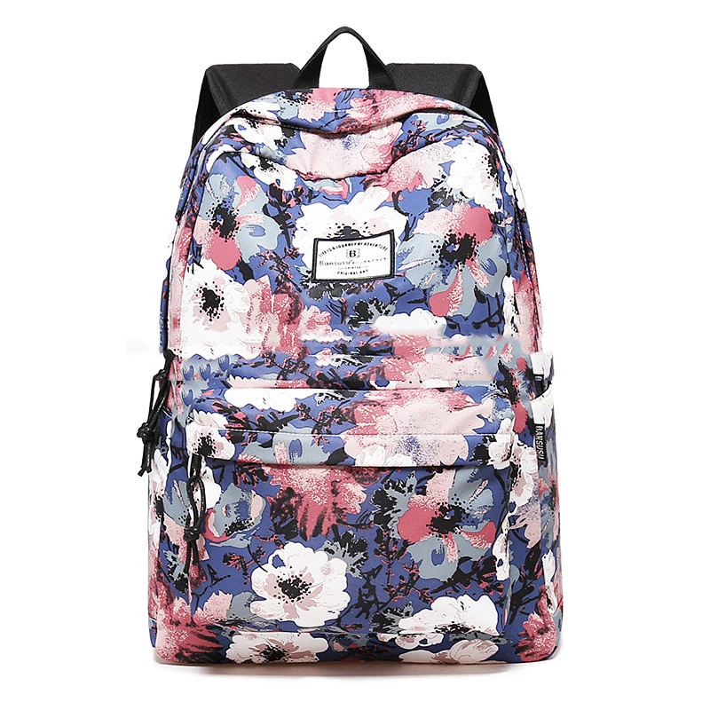 

Fashion Women Backpack For School Teenager Girls Flowers Printed Nylon Travel Backpacks Casual Daily Floral laptop Backpack