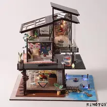 Diy кукольный домик для мальчика и девочки Diy деревянный кукольный дом W/Светодиодный светильник Diy мебельные наборы Diy Подарочные поделки 3d головоломки игрушки для Рождества