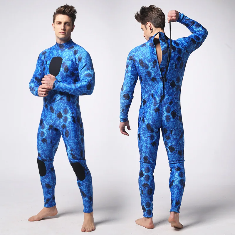 

3mm Camouflage Conjoined Submersible Suit For Warm Chloroprene Rubber Submersible Men's Waterproof Diving Suit Size S-XXXL