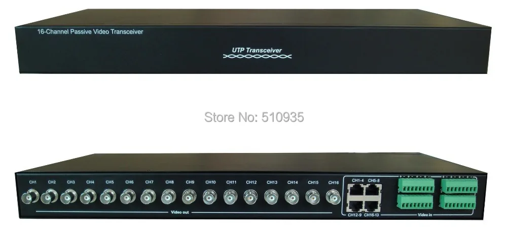 

CJ-1600 16 Channel Passive Video Balun High-Density 19", 1U Rack Mount , long distance transmision, no power required