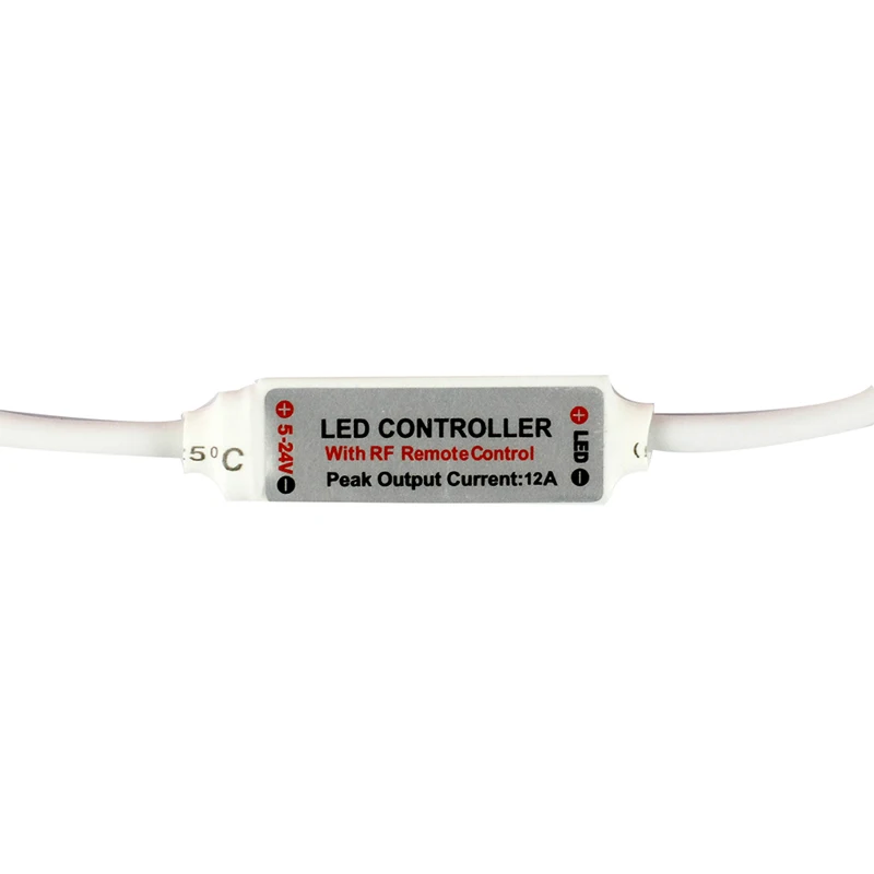 Mini LED Controller Wireless Dimmer DC 5V 12V 24V Adjustable Brightness RF Remote Controller for Single Color LED Strip Light