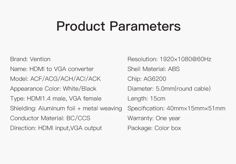 Vention HDMI to VGA Adapter цифро-аналоговый аудио-видео кабель конвертер HDMI VGA разъем для Xbox PS4 портативных ПК ТВ коробка