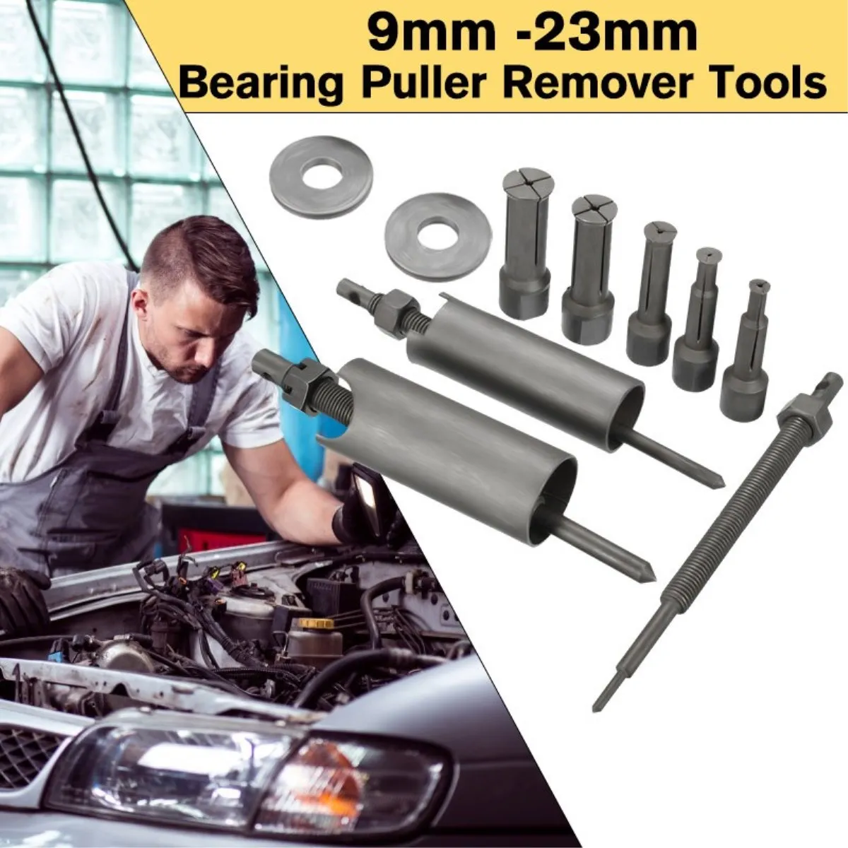 

1 Set Auto Car Motocycle Inner Bearing Puller Tool Remover Kit From 9mm to 23mm Diameter