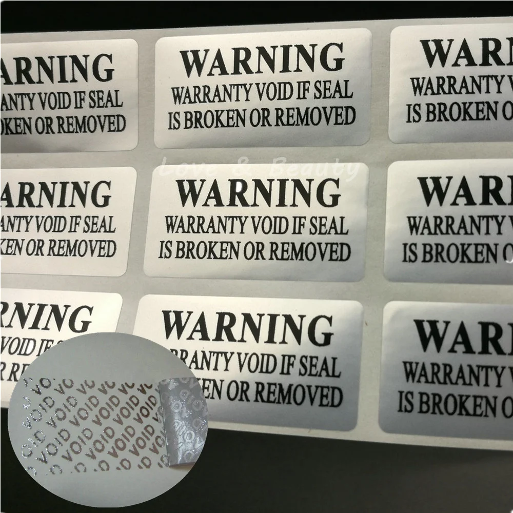 600 pcs silver VOID Security Labels Removed Tamper Evident