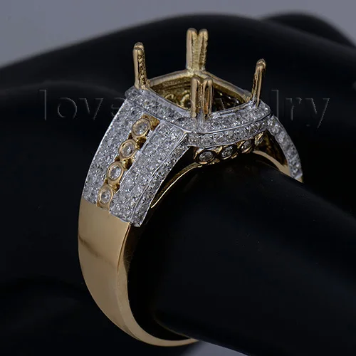 Кольцо LOVERJEWELRY из желтого золота 18 карат с натуральными бриллиантами размером 7x9