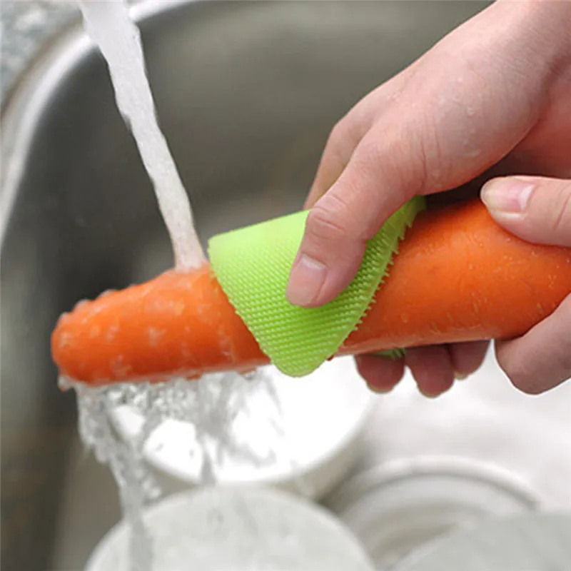 

1pc New Multi-function Fruit and Vegetable Cleaning Brush Silicone Double-sided Dishwashing Brush Cleaning Brush Clean Vegetable