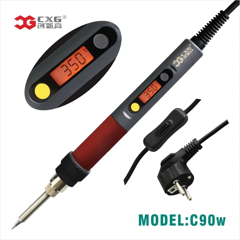 

CXG C90W 220VElectric Soldering iron LCD Adjustable Temperature EU plug Welding Solder Station Heat Pencil Soldering iron