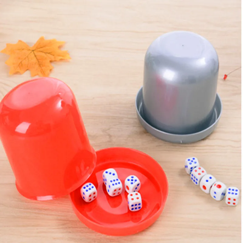 BOX Quiz Game 1 PCS Dice Cup + 5 PCS Dice Quiz Cup Game Poker God of