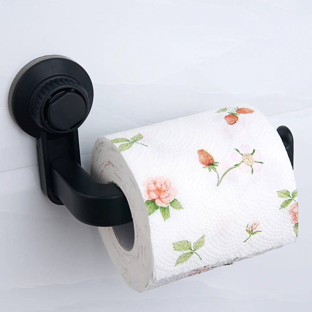 Держатель для туалетной бумаги на присоске держатель для туалетной бумаги полка аксессуары для ванной комнаты матовый черный