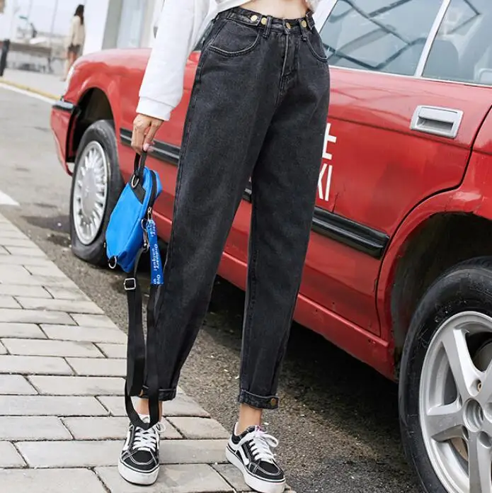 Mom Jeans High Waist cintura alta Vintage Pencil Pants Jeans Boyfriend Casual Denim Trousers For Women Black Blue Plus Size 2019