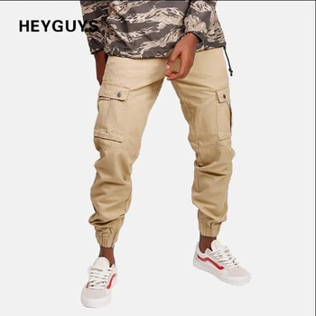 

NAGRI free delivery 2018 New Ankle banded pants men pockets upon American street pants men overall wear hip hop M L XL