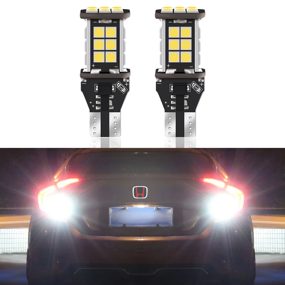Светодиодсветодиодный лампа Canbus T15 W16W для задсветильник хода Honda Civic 2015 2016 2017 2018 2019