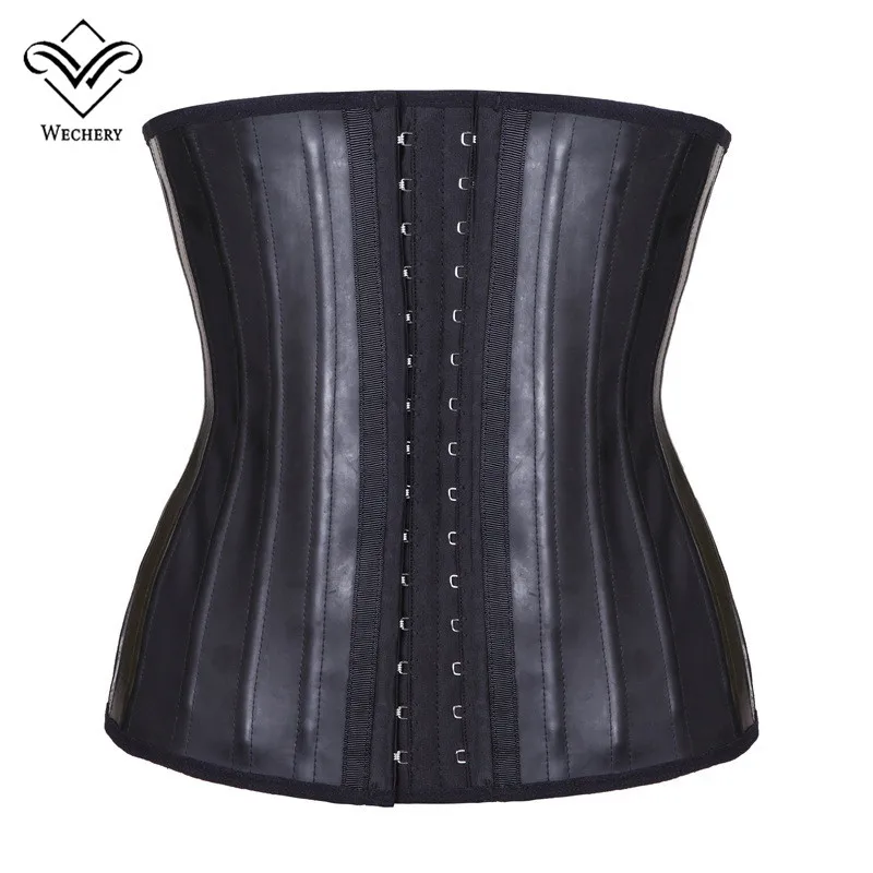 

Wechery Latex Waist Trainer Corset Belly Slimming Underwear Belt Sheath Body Shaper Modeling Strap 25 Steel Boned Waist Cincher