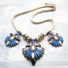 Newest Arrival Rope Choker Fashion Necklace Resin Flower Chain Necklaces & Pendants New High Quality Jewelry Statement Necklace