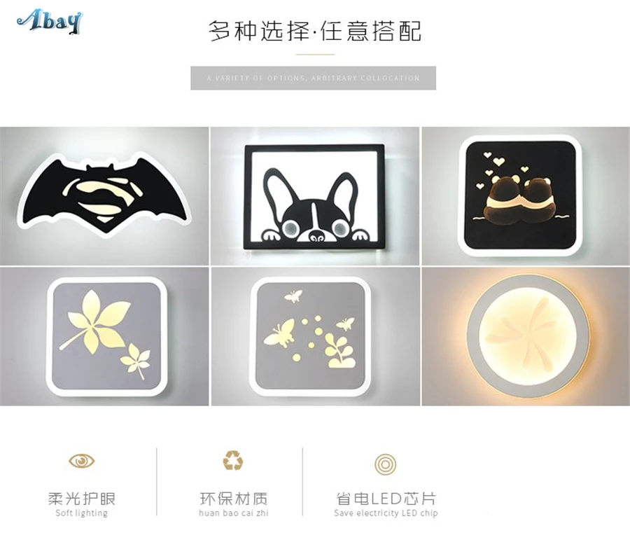 Großhandel Nordic Bat Puppy Acryl Wandleuchte Für Wohnzimmer Nordic Bat Puppy Acryl Wandleuchte