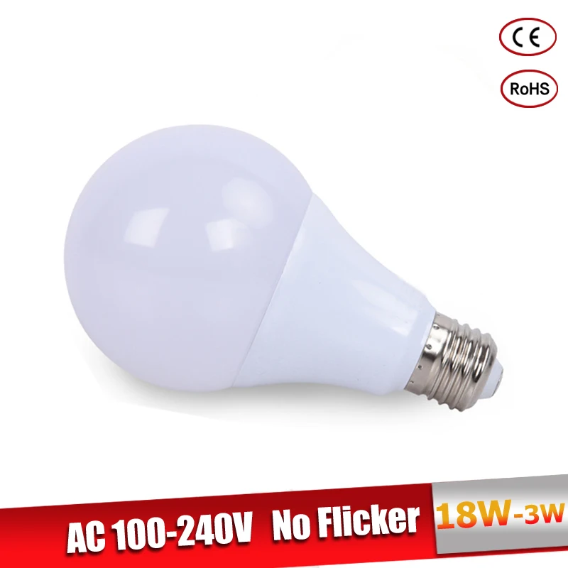 lamparas led e27 B22 LED Bulb 220V 110V 3W 5W 7W 9W 12W 15W 18W real power lampadine led Cold Warm White Led Spotlight bulb