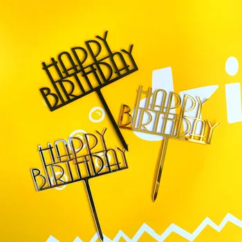 

2019 Ins Fashion Happy Birthday Acrylic Cake Topper Baby Shower Acrylic Cupcake Topper For Kids Birthday Party Cake Decorations
